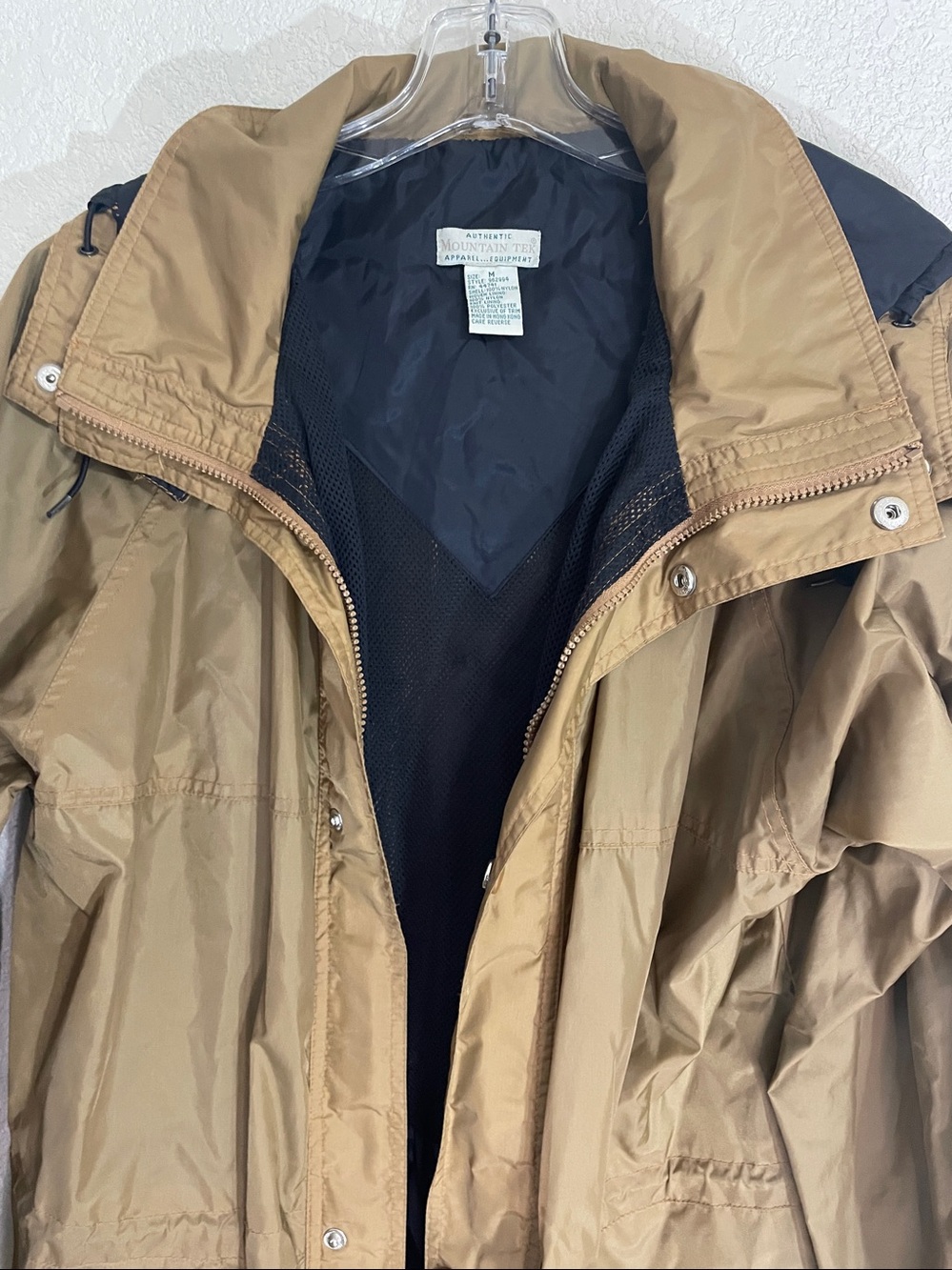Men's Tan Lightweight Hooded Jacket By Mountain Tek
